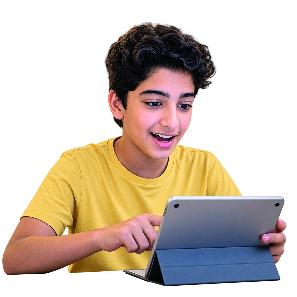 Young learner engaged with educational technology